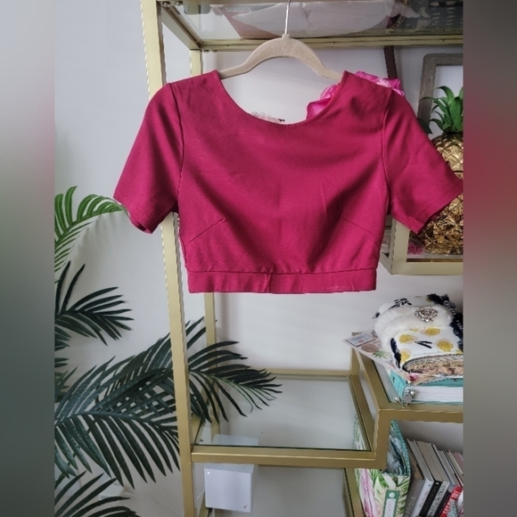 Lulu's Burgundy Wine Red Two Piece Skirt Set - Women's Size Large - Picture 7 of 14